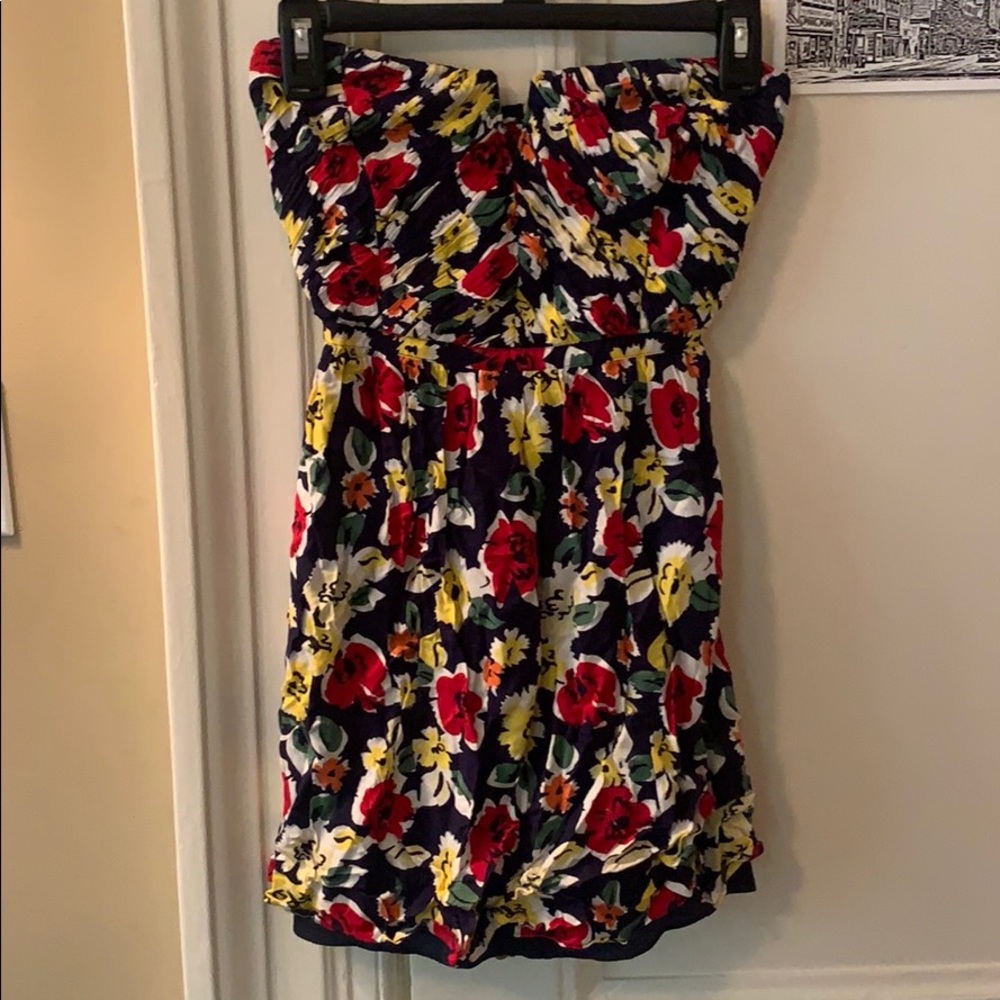 Strapless Floral Dress
